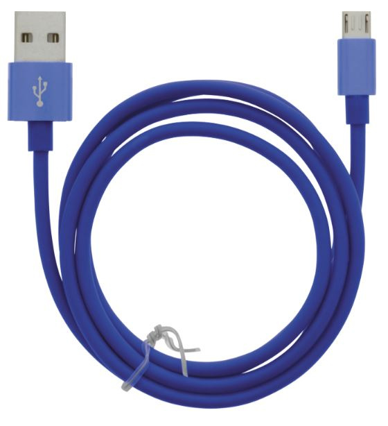 Kabel USB-A - MicroUSB 2,4A, 1m, Blauw in de groep SMARTPHONE & TABLETS / Opladers & Kabels / Kabels / Kabels microUSB bij TP E-commerce Nordic AB (A22415)