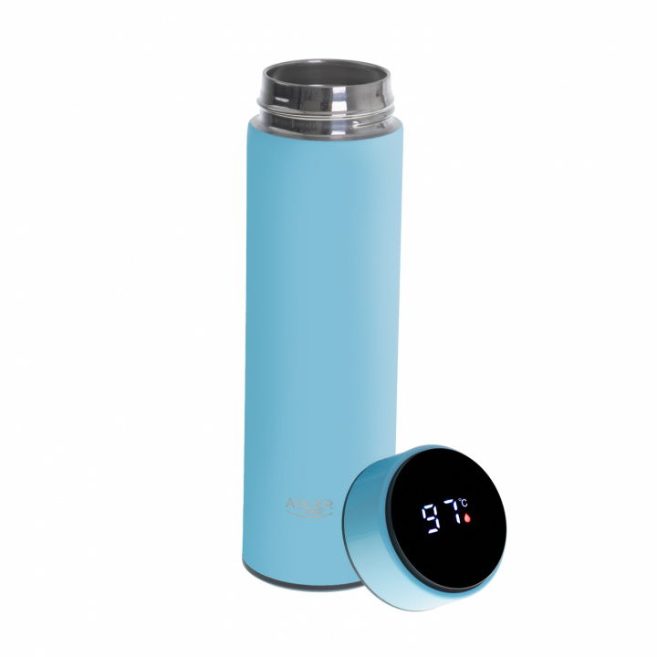 Adler AD 4506bl Thermal flask LED, 473ml, Blue in de groep SPORT, VRIJE TIJD & HOBBY / Buitenrecreatie / Thermosflessen & Waterflessen bij TP E-commerce Nordic AB (A22648)