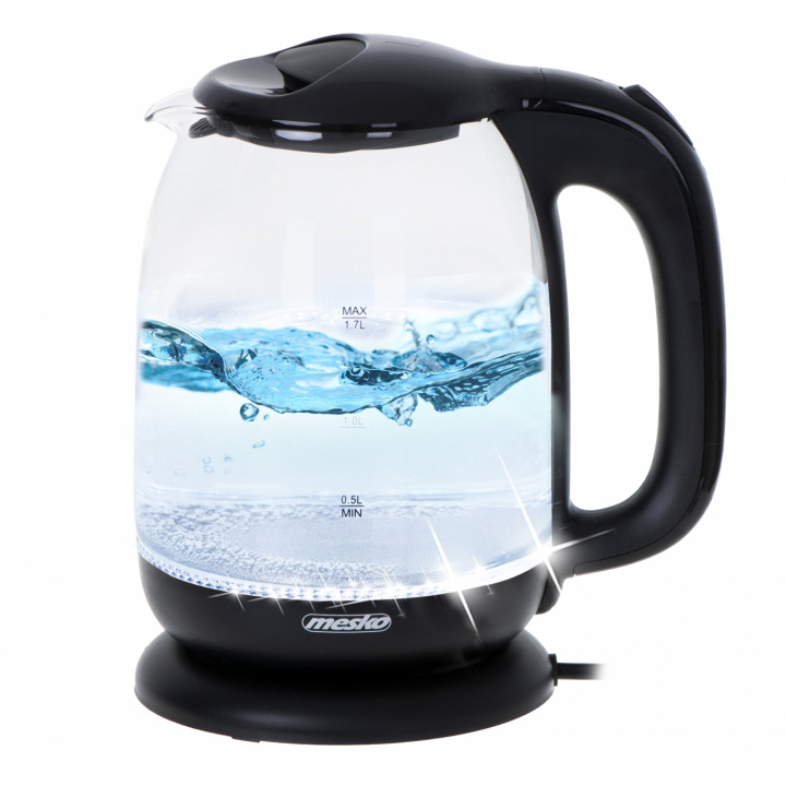 Mesko MS 1302 Kettle glass 1,7 L, black in de groep HUISHOUDEN & TUIN / Huishoudelijke apparaten / Water & Sap / Waterkokers bij TP E-commerce Nordic AB (A22659)