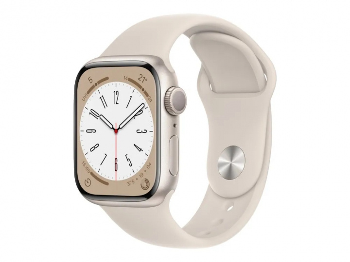 Apple Watch Series 8 41mm Starlight/Aluminium with Starlight Sportband GPS + Cellular in de groep SMARTPHONE & TABLETS / Training, thuis & vrije tijd / Apple Watch & Accessoires / Apple Watch bij TP E-commerce Nordic AB (A22765)