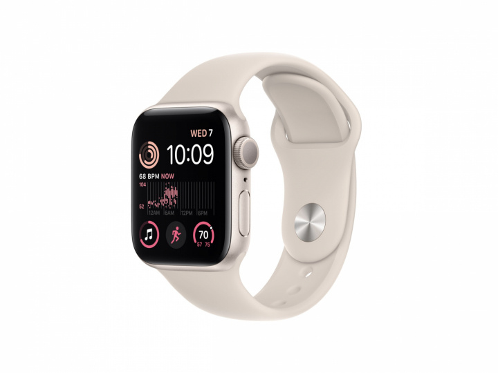 Apple Watch SE (2022) 40mm Starlight Aluminium with Starlight Sportband GPS in de groep SMARTPHONE & TABLETS / Training, thuis & vrije tijd / Apple Watch & Accessoires / Apple Watch bij TP E-commerce Nordic AB (A22767)