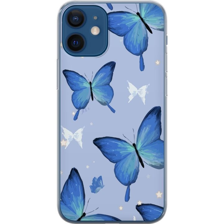 Mobiele hoes voor Apple iPhone 12 met Blauwe vlinders ontwerp in de groep SMARTPHONE & TABLETS / Mobielbescherming / Apple / Hobbykleuren bij TP E-commerce Nordic AB (A50205)