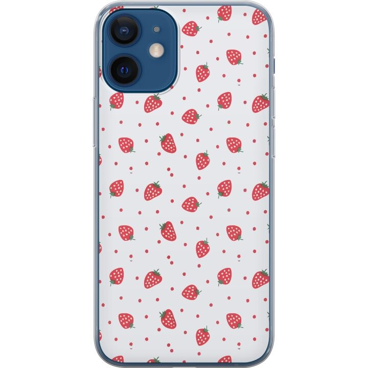 Mobiele hoes voor Apple iPhone 12 met Aardbeien ontwerp in de groep SMARTPHONE & TABLETS / Mobielbescherming / Apple / Hobbykleuren bij TP E-commerce Nordic AB (A50206)