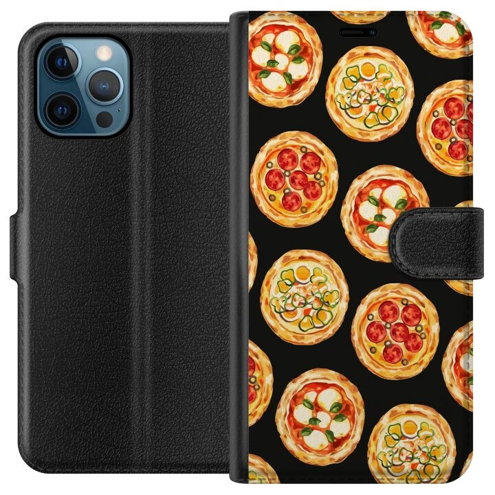 Portemonnee-hoesje voor Apple iPhone 12 Pro met Pizza ontwerp in de groep SMARTPHONE & TABLETS / Mobielbescherming / Apple / Hobbykleuren bij TP E-commerce Nordic AB (A50283)