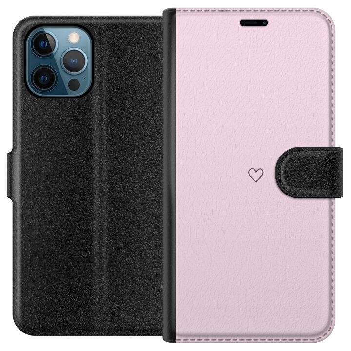 Portemonnee-hoesje voor Apple iPhone 12 Pro met Hart ontwerp in de groep SMARTPHONE & TABLETS / Mobielbescherming / Apple / Hobbykleuren bij TP E-commerce Nordic AB (A50289)