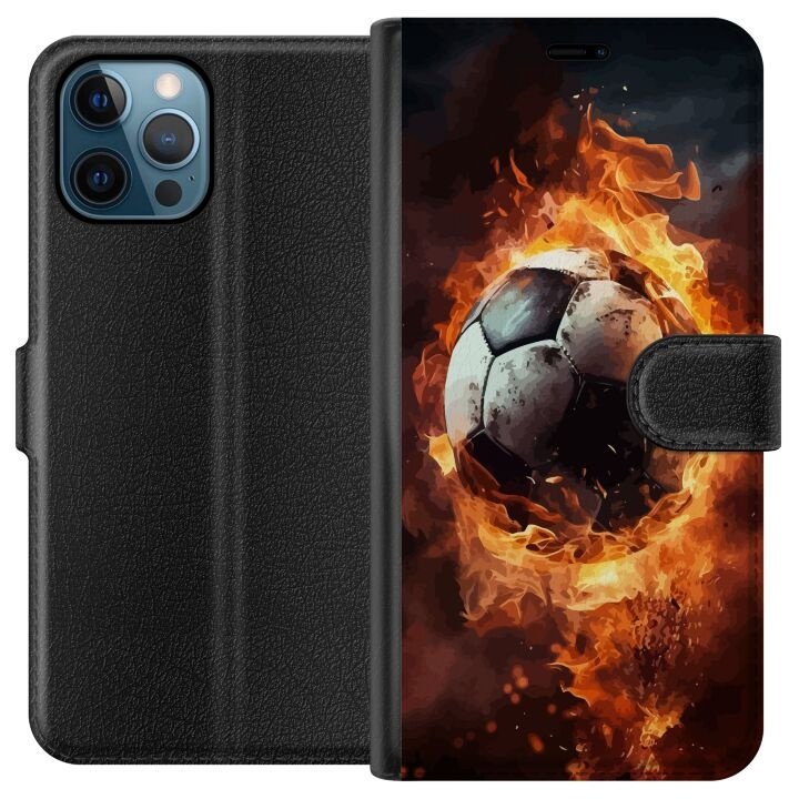 Portemonnee-hoesje voor Apple iPhone 12 Pro met Voetbal ontwerp in de groep SMARTPHONE & TABLETS / Mobielbescherming / Apple / Hobbykleuren bij TP E-commerce Nordic AB (A50291)