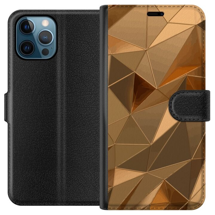 Portemonnee-hoesje voor Apple iPhone 12 Pro met 3D Goud ontwerp in de groep SMARTPHONE & TABLETS / Mobielbescherming / Apple / Hobbykleuren bij TP E-commerce Nordic AB (A50294)