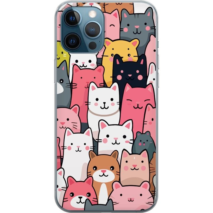 Mobiele hoes voor Apple iPhone 12 Pro met Kattenpatroon ontwerp in de groep SMARTPHONE & TABLETS / Mobielbescherming / Apple / Hobbykleuren bij TP E-commerce Nordic AB (A50305)