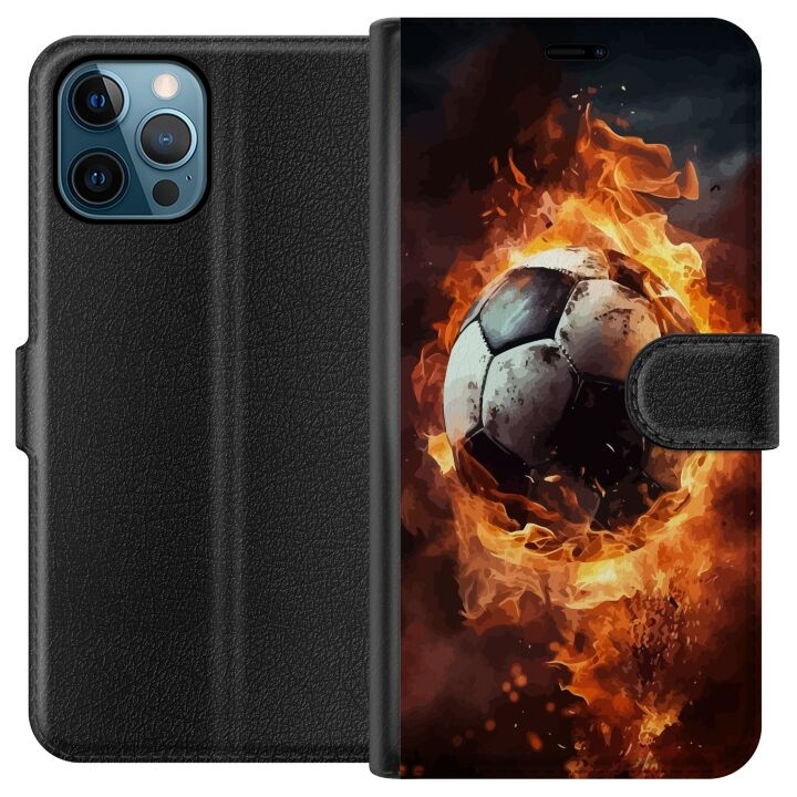 Portemonnee-hoesje voor Apple iPhone 12 Pro Max met Voetbal ontwerp in de groep SMARTPHONE & TABLETS / Mobielbescherming / Apple / IPL en laser bij TP E-commerce Nordic AB (A50345)