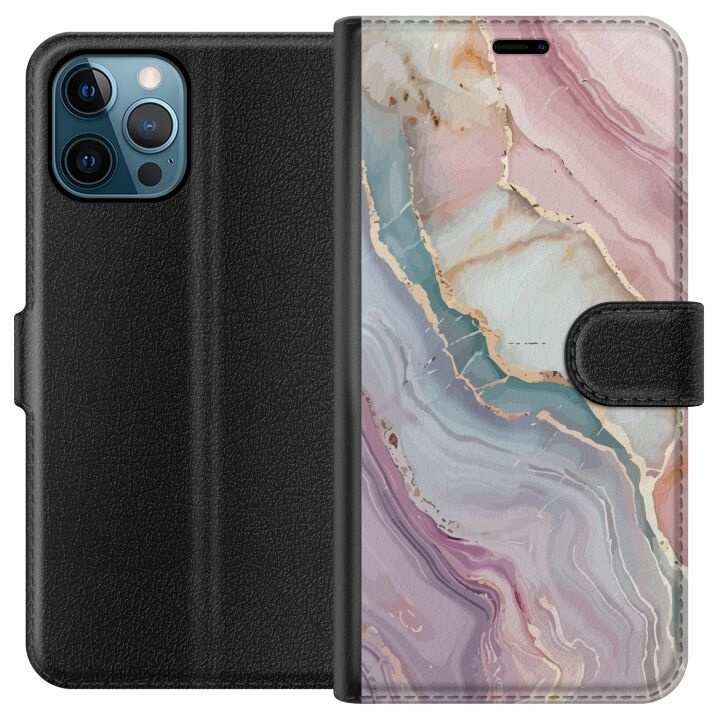 Portemonnee-hoesje voor Apple iPhone 12 Pro Max met Marmer ontwerp in de groep SMARTPHONE & TABLETS / Mobielbescherming / Apple / IPL en laser bij TP E-commerce Nordic AB (A50346)