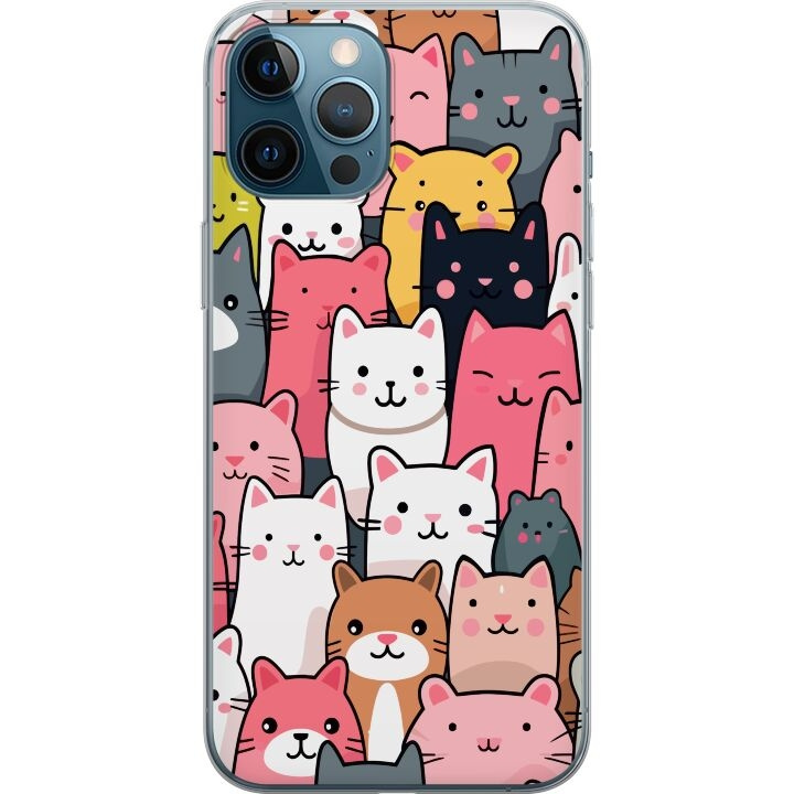 Mobiele hoes voor Apple iPhone 12 Pro Max met Kattenpatroon ontwerp in de groep SMARTPHONE & TABLETS / Mobielbescherming / Apple / IPL en laser bij TP E-commerce Nordic AB (A50359)