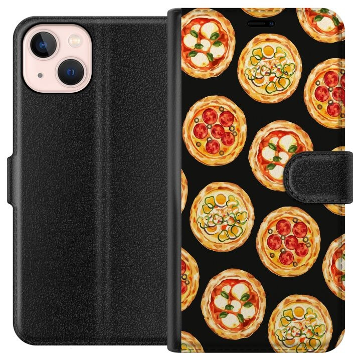 Portemonnee-hoesje voor Apple iPhone 13 mini met Pizza ontwerp in de groep SMARTPHONE & TABLETS / Mobielbescherming / Apple / iPhone 13 Mini bij TP E-commerce Nordic AB (A50445)