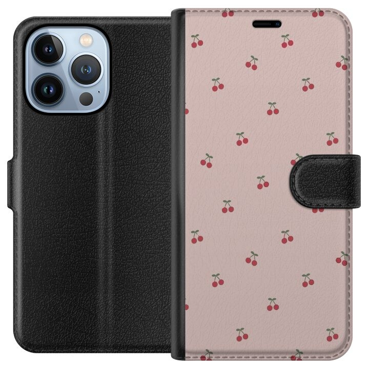 Portemonnee-hoesje voor Apple iPhone 13 Pro met Kersen ontwerp in de groep SMARTPHONE & TABLETS / Mobielbescherming / Apple / iPhone 13 Pro bij TP E-commerce Nordic AB (A50493)