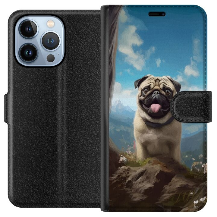 Portemonnee-hoesje voor Apple iPhone 13 Pro met Blije Hond ontwerp in de groep SMARTPHONE & TABLETS / Mobielbescherming / Apple / iPhone 13 Pro bij TP E-commerce Nordic AB (A50504)