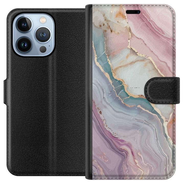 Portemonnee-hoesje voor Apple iPhone 13 Pro met Marmer ontwerp in de groep SMARTPHONE & TABLETS / Mobielbescherming / Apple / iPhone 13 Pro bij TP E-commerce Nordic AB (A50508)