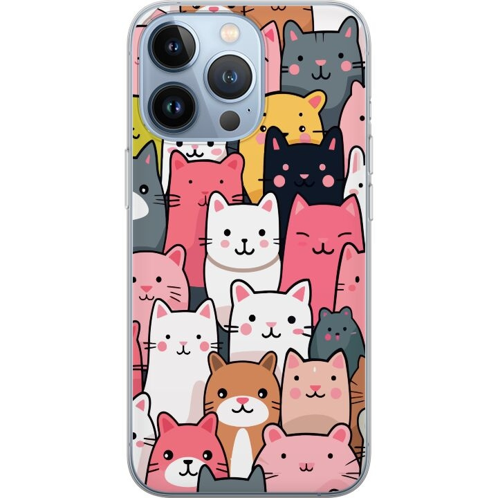 Mobiele hoes voor Apple iPhone 13 Pro met Kattenpatroon ontwerp in de groep SMARTPHONE & TABLETS / Mobielbescherming / Apple / iPhone 13 Pro bij TP E-commerce Nordic AB (A50521)