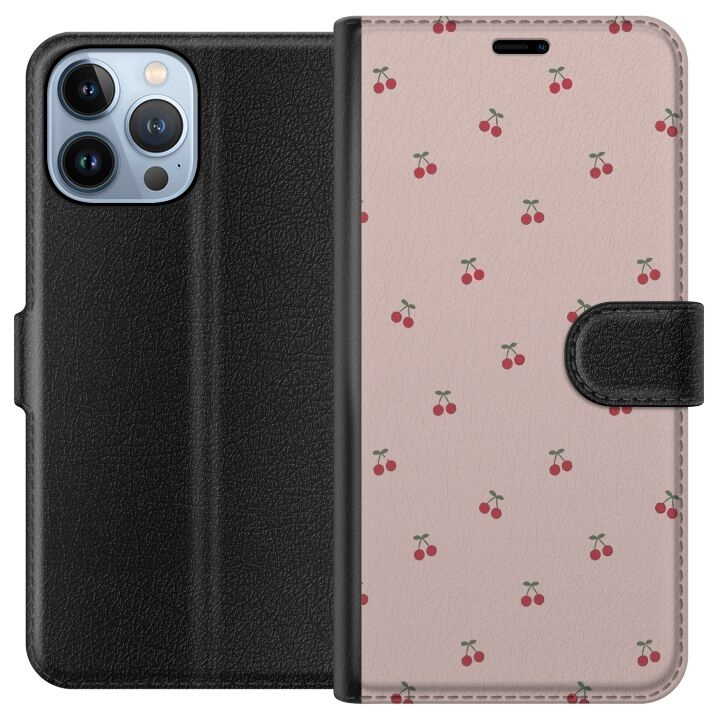 Portemonnee-hoesje voor Apple iPhone 13 Pro Max met Kersen ontwerp in de groep SMARTPHONE & TABLETS / Mobielbescherming / Apple / iPhone 13 Pro Max bij TP E-commerce Nordic AB (A50547)