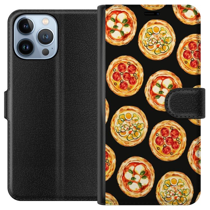 Portemonnee-hoesje voor Apple iPhone 13 Pro Max met Pizza ontwerp in de groep SMARTPHONE & TABLETS / Mobielbescherming / Apple / iPhone 13 Pro Max bij TP E-commerce Nordic AB (A50553)