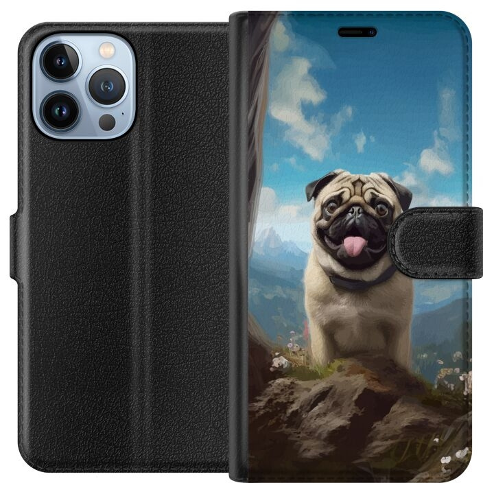 Portemonnee-hoesje voor Apple iPhone 13 Pro Max met Blije Hond ontwerp in de groep SMARTPHONE & TABLETS / Mobielbescherming / Apple / iPhone 13 Pro Max bij TP E-commerce Nordic AB (A50558)