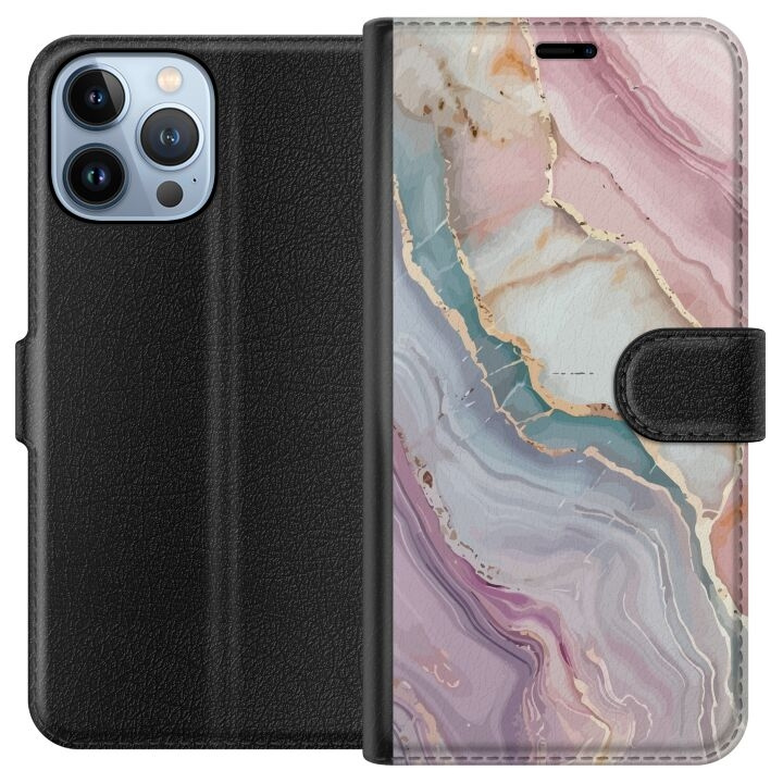 Portemonnee-hoesje voor Apple iPhone 13 Pro Max met Marmer ontwerp in de groep SMARTPHONE & TABLETS / Mobielbescherming / Apple / iPhone 13 Pro Max bij TP E-commerce Nordic AB (A50562)