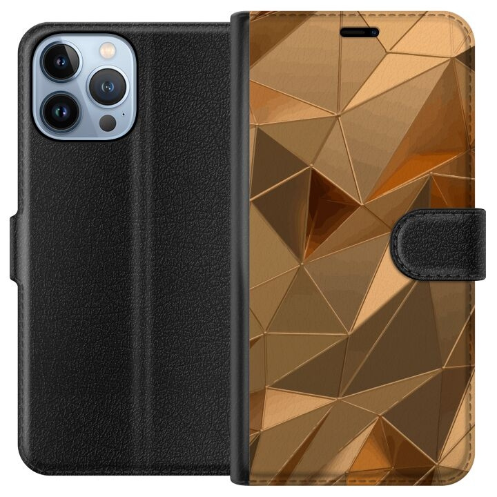 Portemonnee-hoesje voor Apple iPhone 13 Pro Max met 3D Goud ontwerp in de groep SMARTPHONE & TABLETS / Mobielbescherming / Apple / iPhone 13 Pro Max bij TP E-commerce Nordic AB (A50564)