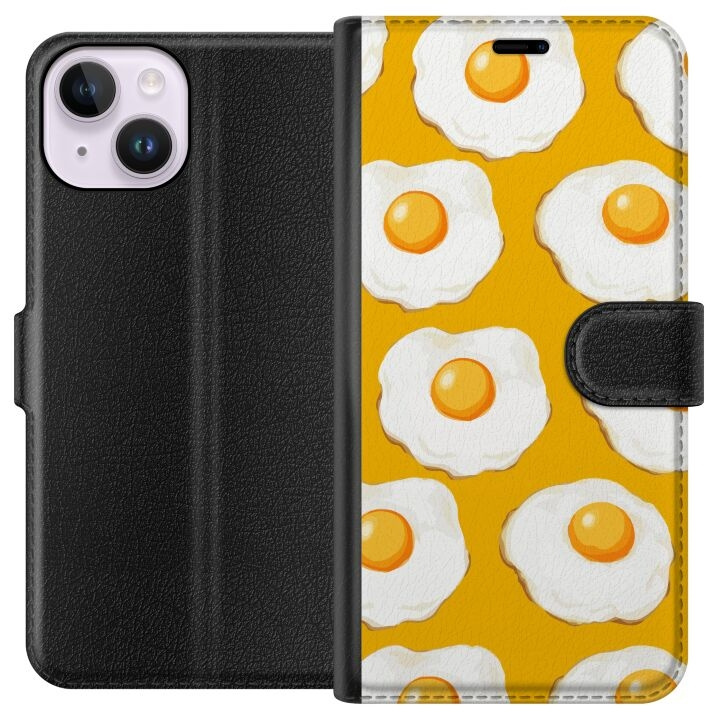 Portemonnee-hoesje voor Apple iPhone 14 met Gebakken ei ontwerp in de groep SMARTPHONE & TABLETS / Mobielbescherming / Apple / iPhone 14 bij TP E-commerce Nordic AB (A50596)