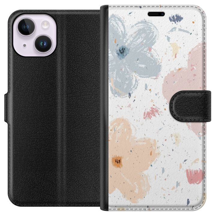 Portemonnee-hoesje voor Apple iPhone 14 met Bloemen ontwerp in de groep SMARTPHONE & TABLETS / Mobielbescherming / Apple / iPhone 14 bij TP E-commerce Nordic AB (A50606)