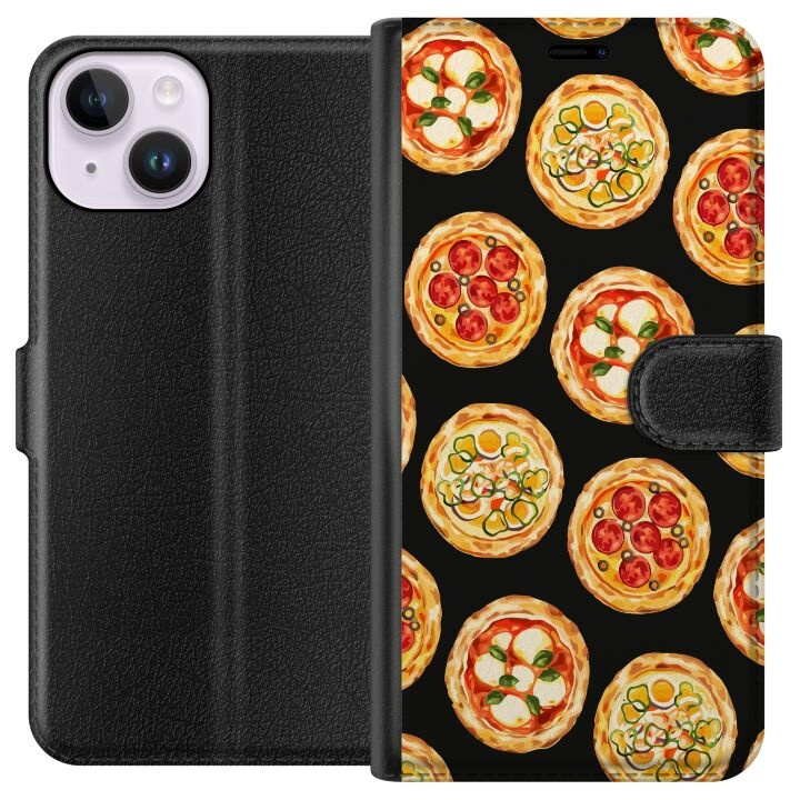 Portemonnee-hoesje voor Apple iPhone 14 met Pizza ontwerp in de groep SMARTPHONE & TABLETS / Mobielbescherming / Apple / iPhone 14 bij TP E-commerce Nordic AB (A50607)