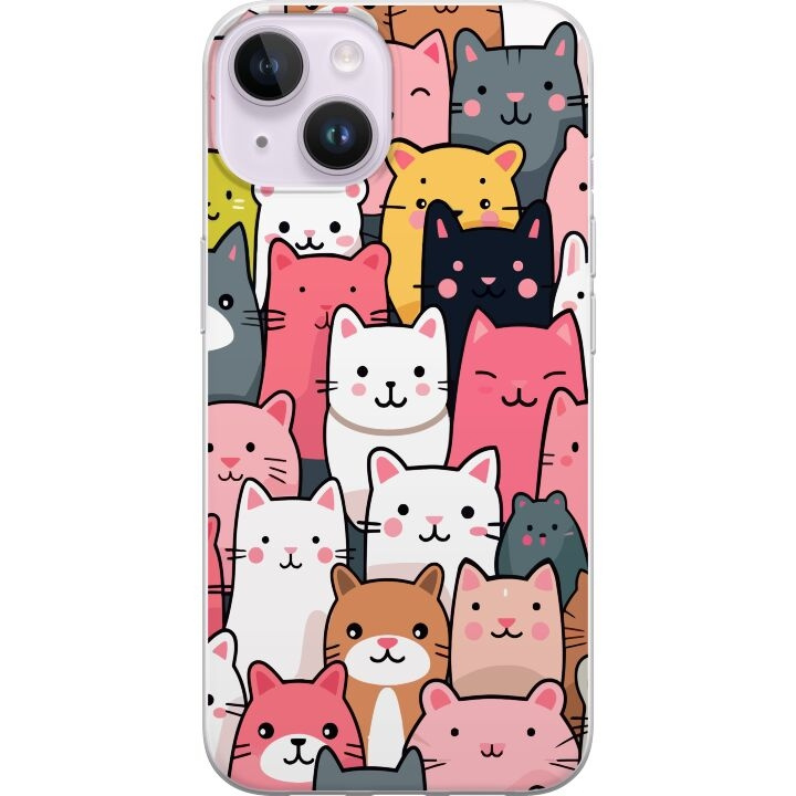 Mobiele hoes voor Apple iPhone 14 met Kattenpatroon ontwerp in de groep SMARTPHONE & TABLETS / Mobielbescherming / Apple / iPhone 14 bij TP E-commerce Nordic AB (A50629)