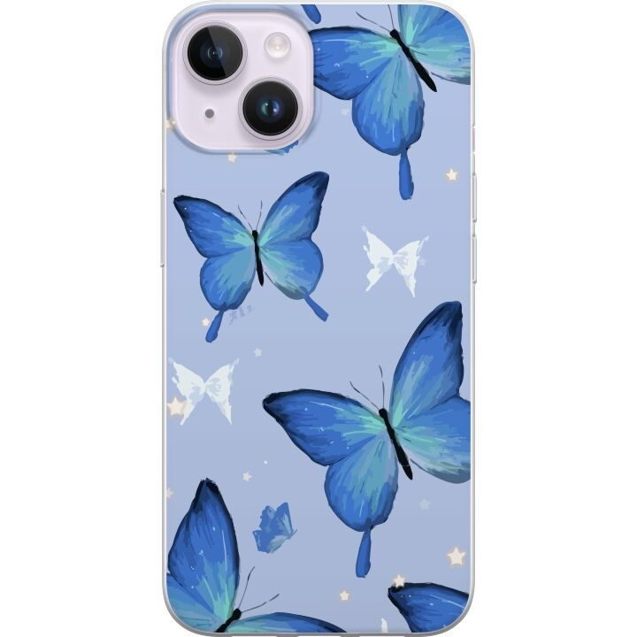 Mobiele hoes voor Apple iPhone 14 met Blauwe vlinders ontwerp in de groep SMARTPHONE & TABLETS / Mobielbescherming / Apple / iPhone 14 bij TP E-commerce Nordic AB (A50637)