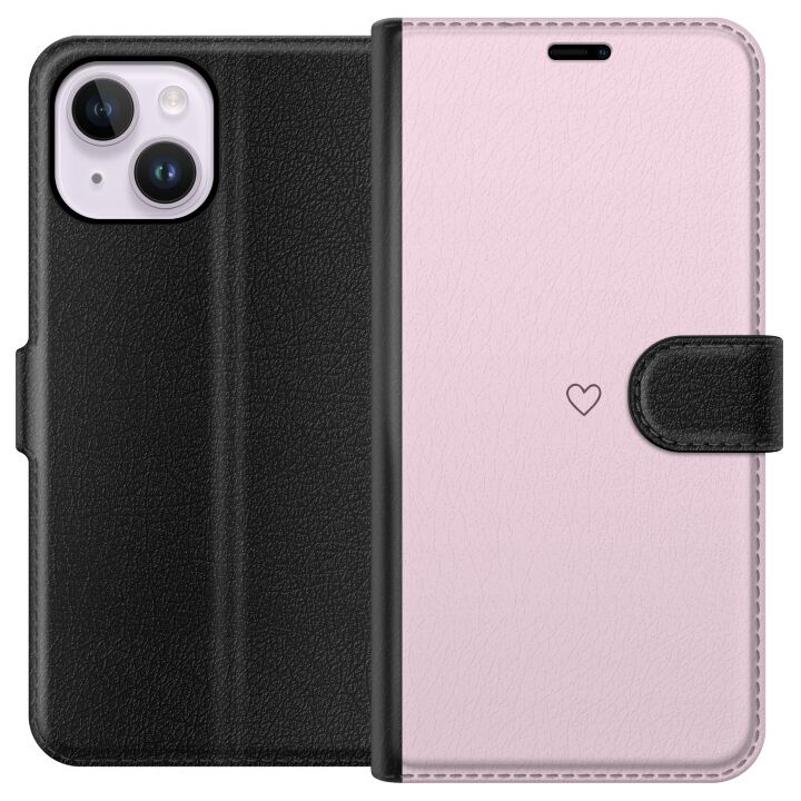 Portemonnee-hoesje voor Apple iPhone 14 Plus met Hart ontwerp in de groep SMARTPHONE & TABLETS / Mobielbescherming / Apple / iPhone 14 bij TP E-commerce Nordic AB (A50721)