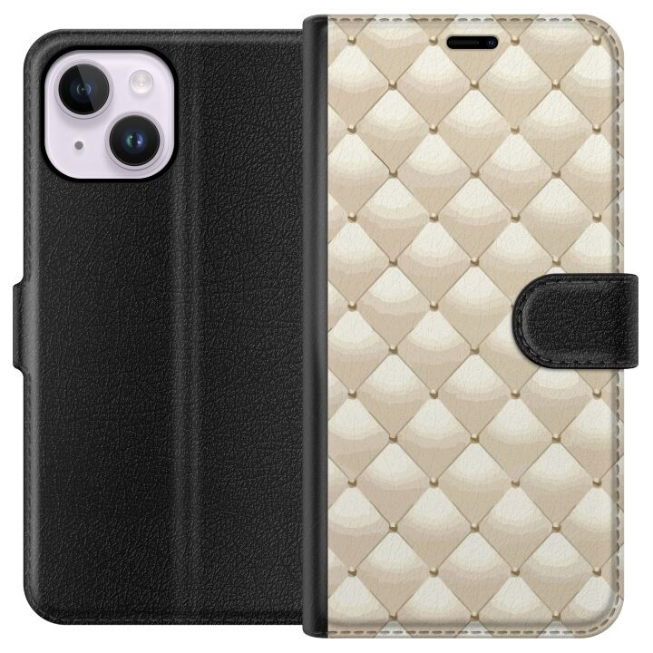 Portemonnee-hoesje voor Apple iPhone 14 Plus met Goudglans ontwerp in de groep SMARTPHONE & TABLETS / Mobielbescherming / Apple / iPhone 14 bij TP E-commerce Nordic AB (A50728)