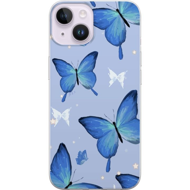 Mobiele hoes voor Apple iPhone 14 Plus met Blauwe vlinders ontwerp in de groep SMARTPHONE & TABLETS / Mobielbescherming / Apple / iPhone 14 bij TP E-commerce Nordic AB (A50745)