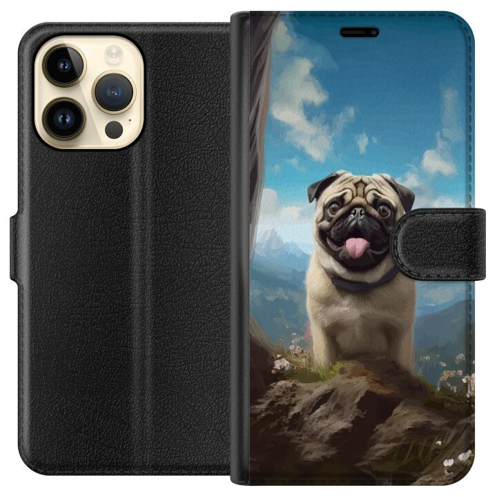 Portemonnee-hoesje voor Apple iPhone 14 Pro Max met Blije Hond ontwerp in de groep SMARTPHONE & TABLETS / Mobielbescherming / Apple / iPhone 14 bij TP E-commerce Nordic AB (A50774)