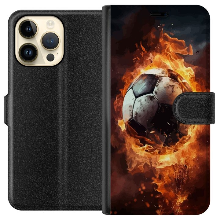 Portemonnee-hoesje voor Apple iPhone 14 Pro Max met Voetbal ontwerp in de groep SMARTPHONE & TABLETS / Mobielbescherming / Apple / iPhone 14 bij TP E-commerce Nordic AB (A50777)