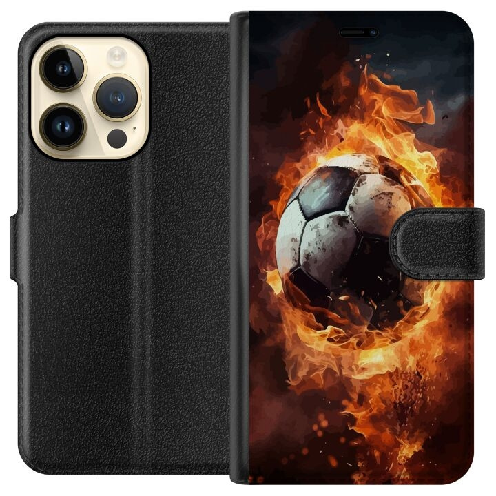 Portemonnee-hoesje voor Apple iPhone 15 Pro met Voetbal ontwerp in de groep SMARTPHONE & TABLETS / Mobielbescherming / Apple / iPhone 15 bij TP E-commerce Nordic AB (A50885)