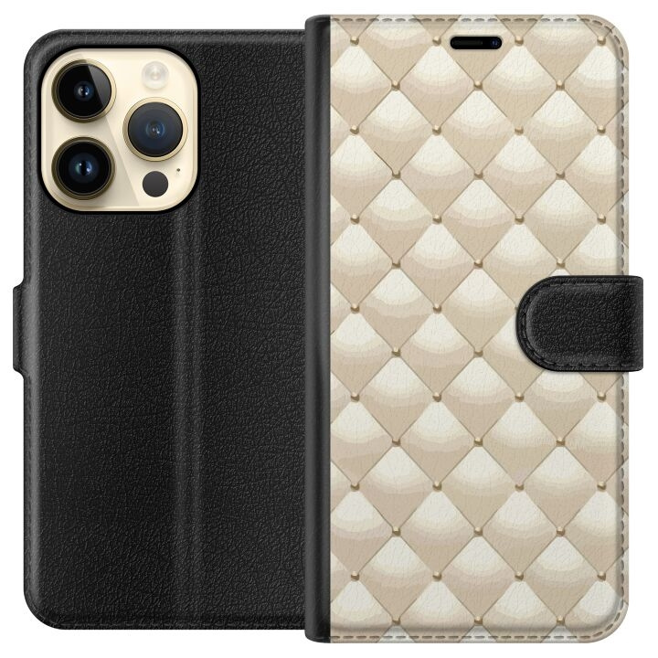 Portemonnee-hoesje voor Apple iPhone 15 Pro met Goudglans ontwerp in de groep SMARTPHONE & TABLETS / Mobielbescherming / Apple / iPhone 15 bij TP E-commerce Nordic AB (A50890)