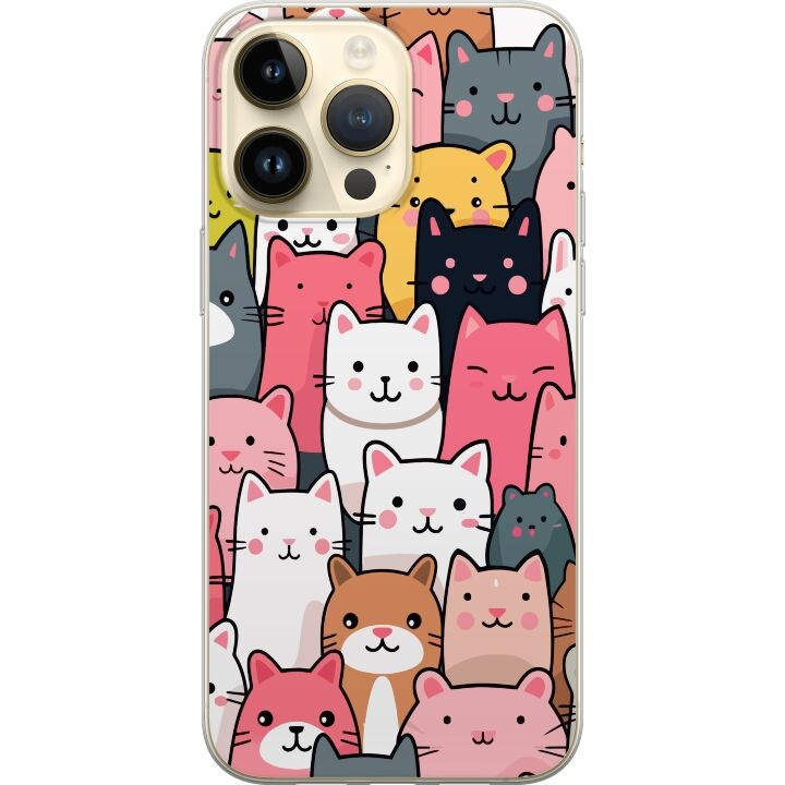 Mobiele hoes voor Apple iPhone 15 Pro Max met Kattenpatroon ontwerp in de groep SMARTPHONE & TABLETS / Mobielbescherming / Apple / iPhone 15 bij TP E-commerce Nordic AB (A51007)