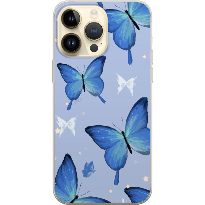 Mobiele hoes voor Apple iPhone 15 Pro Max met Blauwe vlinders ontwerp in de groep SMARTPHONE & TABLETS / Mobielbescherming / Apple / iPhone 15 bij TP E-commerce Nordic AB (A51015)