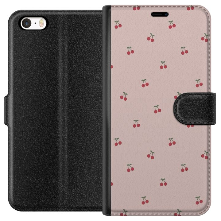 Portemonnee-hoesje voor Apple iPhone 5 met Kersen ontwerp in de groep SMARTPHONE & TABLETS / Mobielbescherming / Apple / iPhone 5/5S/SE bij TP E-commerce Nordic AB (A51087)