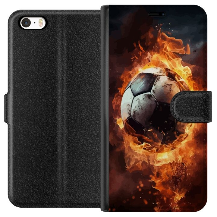 Portemonnee-hoesje voor Apple iPhone 5 met Voetbal ontwerp in de groep SMARTPHONE & TABLETS / Mobielbescherming / Apple / iPhone 5/5S/SE bij TP E-commerce Nordic AB (A51101)