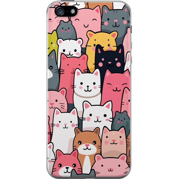 Mobiele hoes voor Apple iPhone 5 met Kattenpatroon ontwerp in de groep SMARTPHONE & TABLETS / Mobielbescherming / Apple / iPhone 5/5S/SE bij TP E-commerce Nordic AB (A51115)