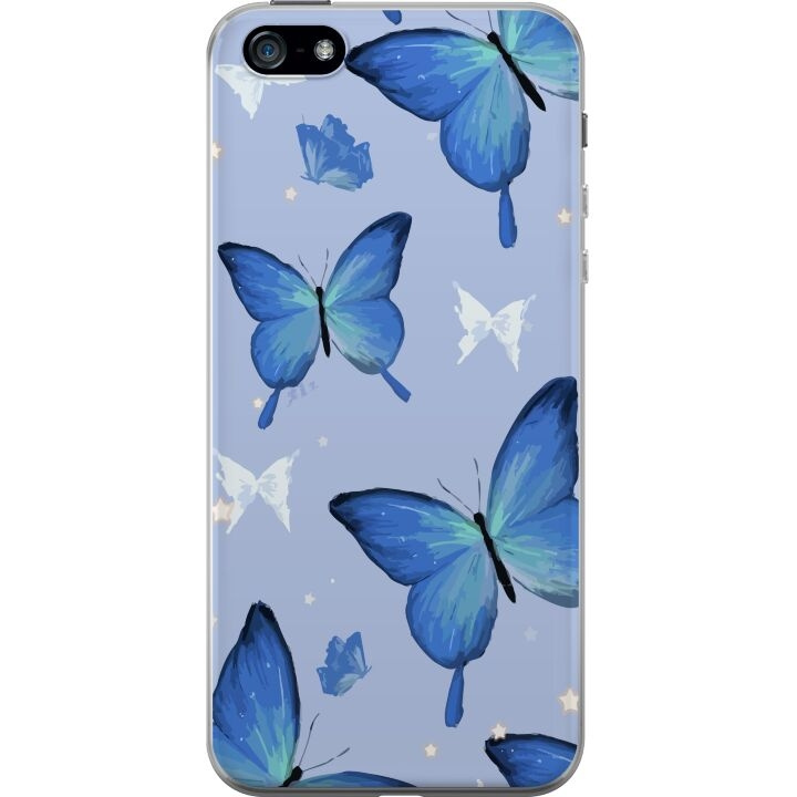 Mobiele hoes voor Apple iPhone 5 met Blauwe vlinders ontwerp in de groep SMARTPHONE & TABLETS / Mobielbescherming / Apple / iPhone 5/5S/SE bij TP E-commerce Nordic AB (A51123)