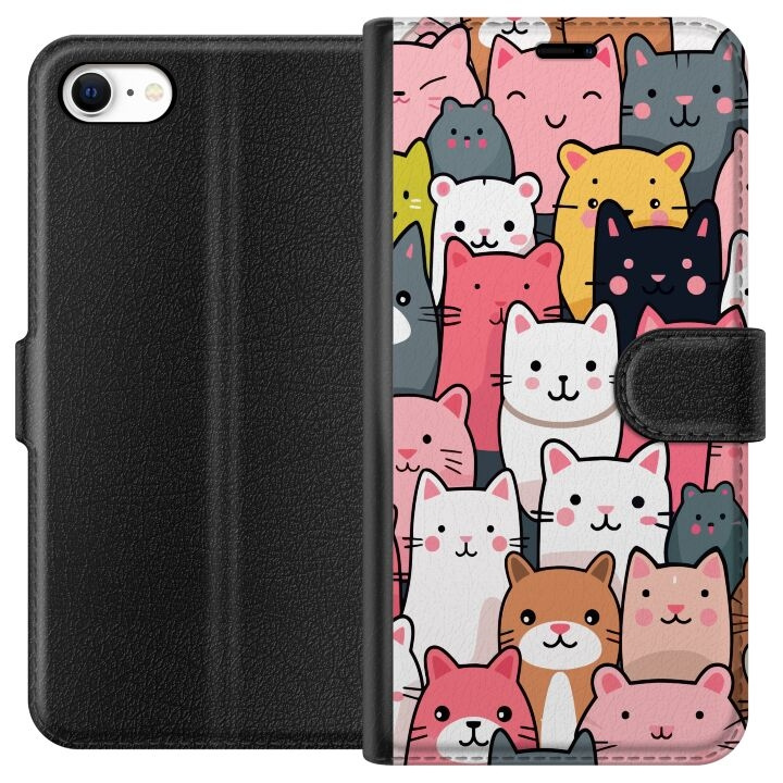 Portemonnee-hoesje voor Apple iPhone 6 met Kattenpatroon ontwerp in de groep SMARTPHONE & TABLETS / Mobielbescherming / Apple / iPhone 6/6S bij TP E-commerce Nordic AB (A51223)