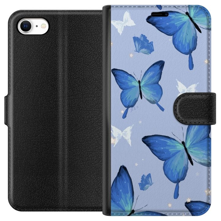 Portemonnee-hoesje voor Apple iPhone 6 met Blauwe vlinders ontwerp in de groep SMARTPHONE & TABLETS / Mobielbescherming / Apple / iPhone 6/6S bij TP E-commerce Nordic AB (A51231)