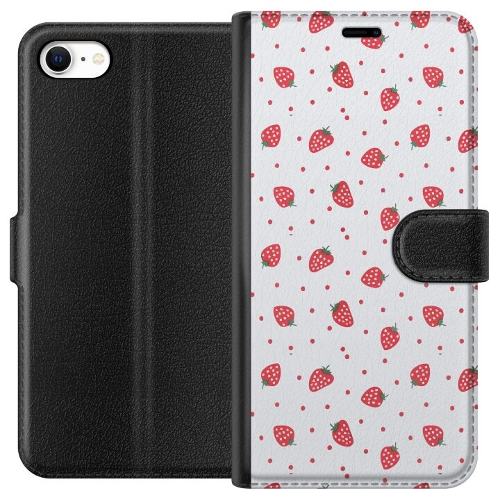 Portemonnee-hoesje voor Apple iPhone 6 met Aardbeien ontwerp in de groep SMARTPHONE & TABLETS / Mobielbescherming / Apple / iPhone 6/6S bij TP E-commerce Nordic AB (A51232)