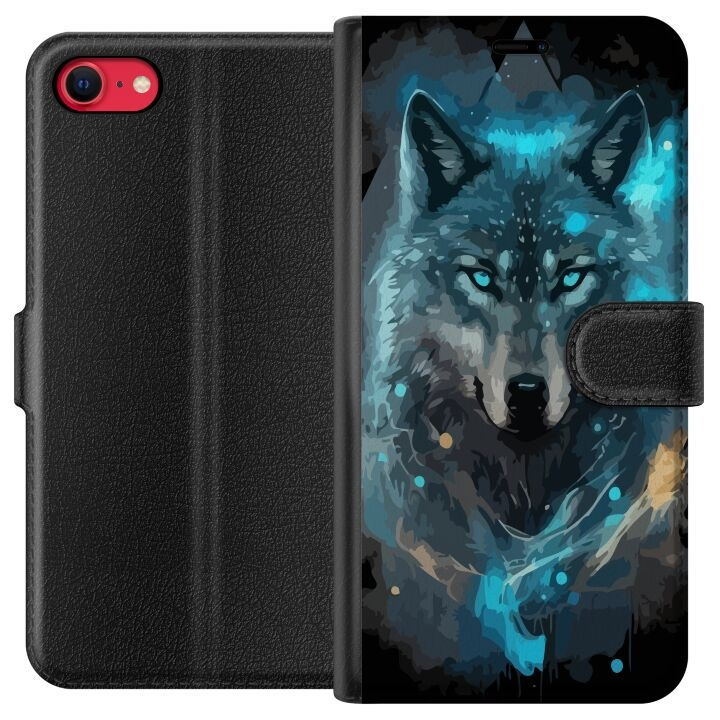 Portemonnee-hoesje voor Apple iPhone 7 met Wolf ontwerp in de groep SMARTPHONE & TABLETS / Mobielbescherming / Apple / iPhone 7 bij TP E-commerce Nordic AB (A51382)