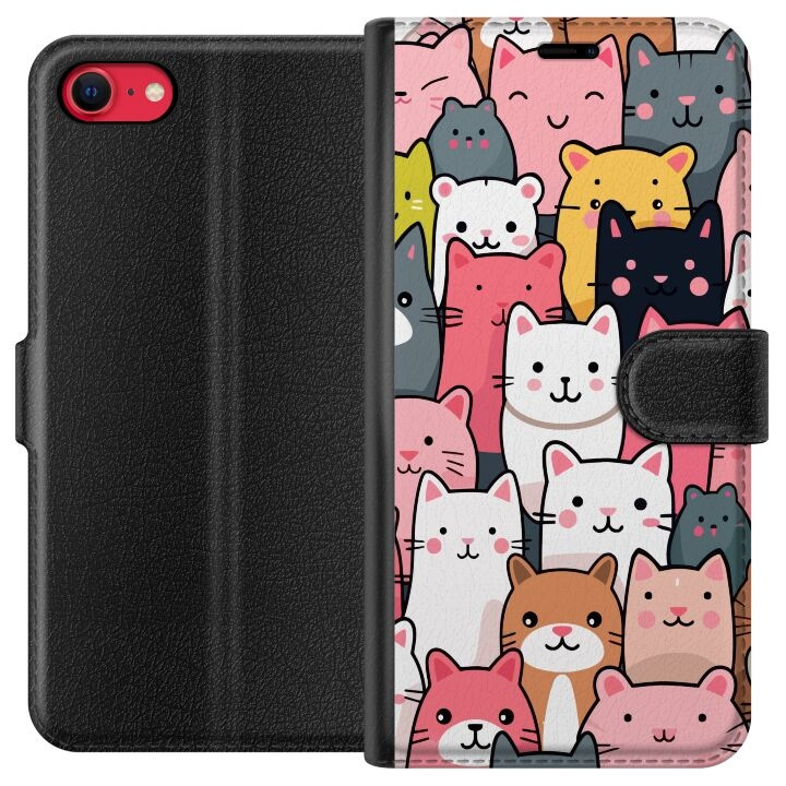 Portemonnee-hoesje voor Apple iPhone 7 met Kattenpatroon ontwerp in de groep SMARTPHONE & TABLETS / Mobielbescherming / Apple / iPhone 7 bij TP E-commerce Nordic AB (A51385)