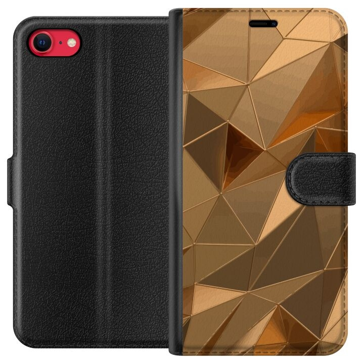 Portemonnee-hoesje voor Apple iPhone 7 met 3D Goud ontwerp in de groep SMARTPHONE & TABLETS / Mobielbescherming / Apple / iPhone 7 bij TP E-commerce Nordic AB (A51401)