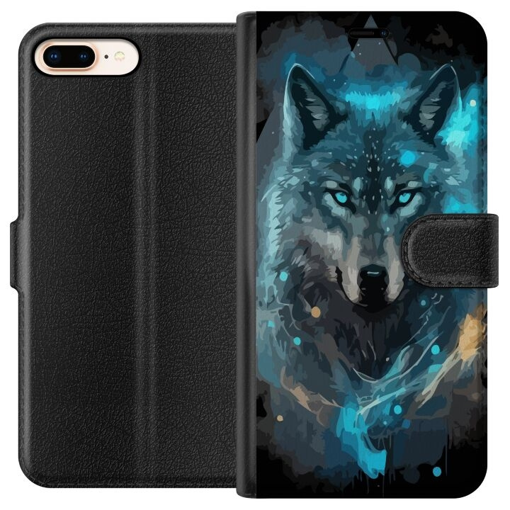 Portemonnee-hoesje voor Apple iPhone 7 Plus met Wolf ontwerp in de groep SMARTPHONE & TABLETS / Mobielbescherming / Apple / iPhone 7 Plus bij TP E-commerce Nordic AB (A51436)